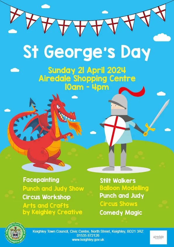St GEorge's Day celebrations in Keighley poster
