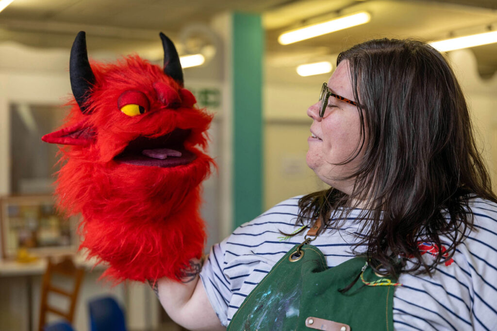 Leonie Briggs with puppet